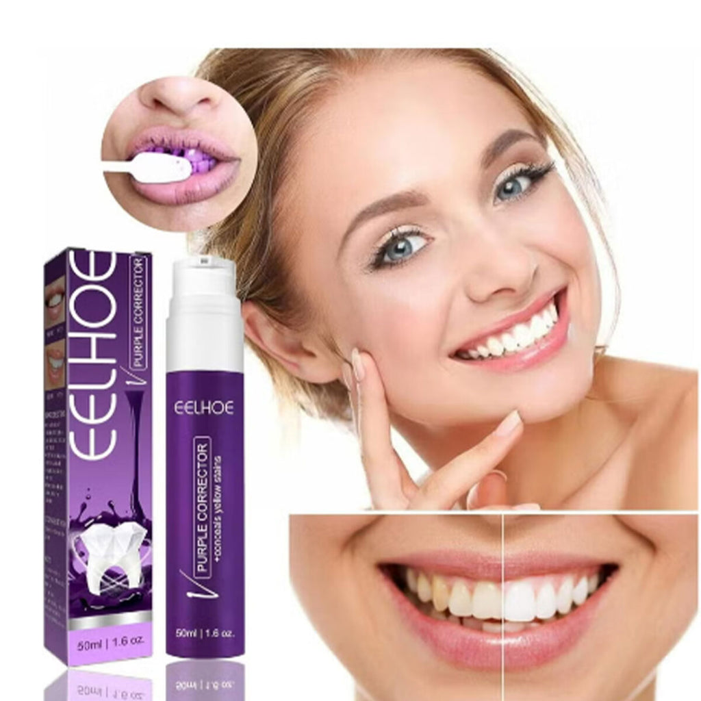 EELHOE - البنفسجي لتبييض الأسنان – بياض فوري