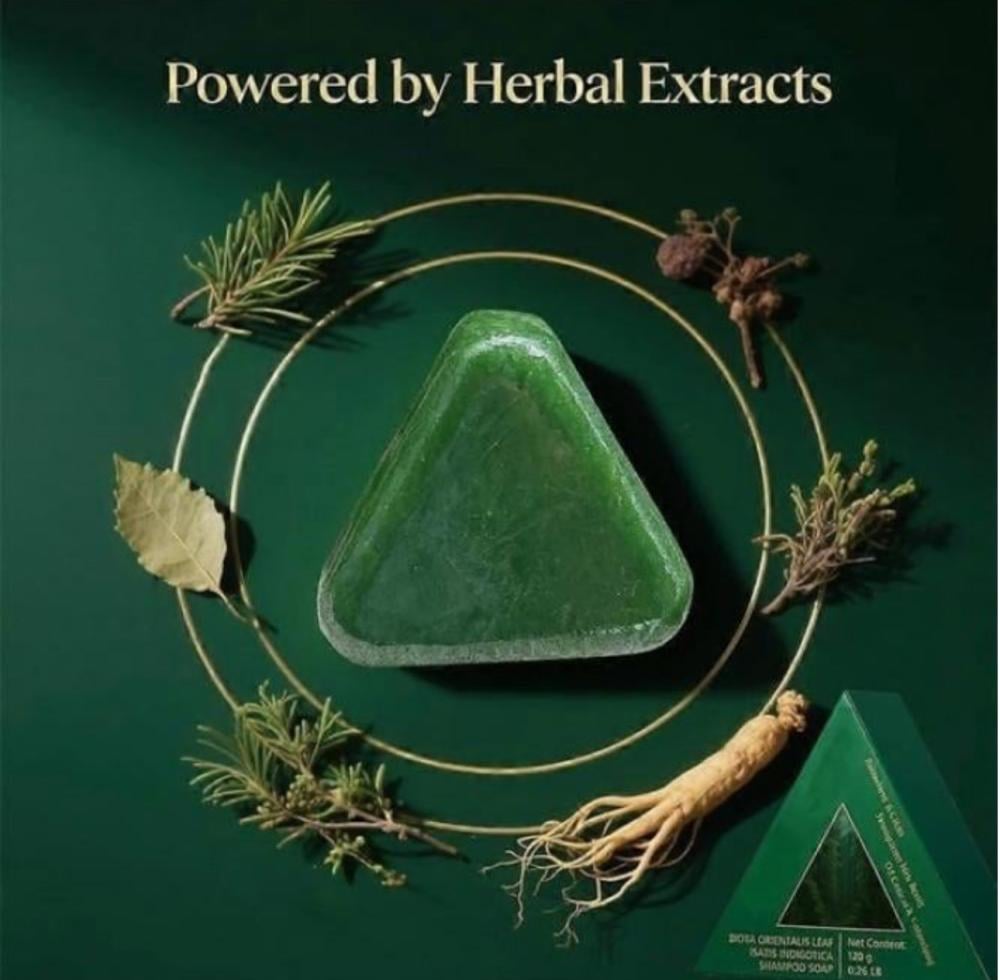 صابون السبعة أعشاب الطبيعي الذي يقوي ويغذي فروة الرأس
